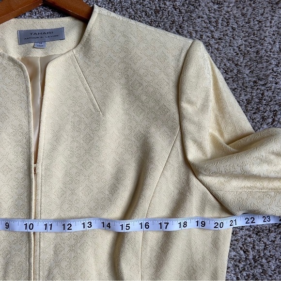 Tahari Arthur S. Levine Pastel Pale Yellow Blazer Formal Size 14 Easter Spring - Picture 5 of 6